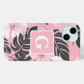 Tropische Hibiscus Monogram fleece deken Case-Mate iPhone Case (Achterkant (horizontaal))