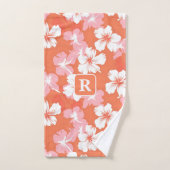Tropische hibiscus monogram gepersonaliseerd bad handdoek (Handdoek)