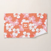 Tropische hibiscus monogram gepersonaliseerd bad handdoek (Handdoek)