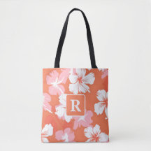 Tropische hibiscus monogram gepersonaliseerd