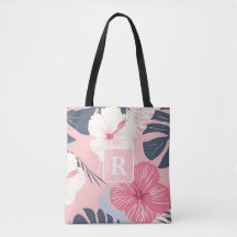 Tropische hibiscus monogram gepersonaliseerd
