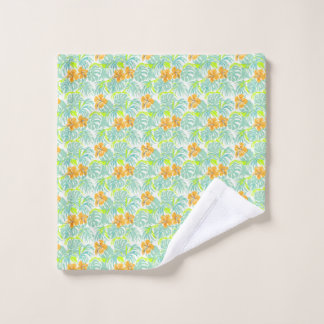 Tropische Hibiscus Monstera Blad Patroon Huisdecor Bad Handdoek