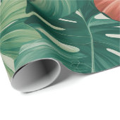 Tropische Hibiscus & Monstera Cadeaupapier (Rol Hoek)