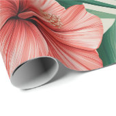Tropische Hibiscus & Monstera Cadeaupapier (Rol Hoek)