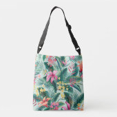 Tropische Hibiscus: naadloos bloemenpatroon Crossbody Tas (Achterkant)