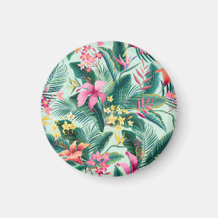 Tropische Hibiscus: naadloos bloemenpatroon Magneet
