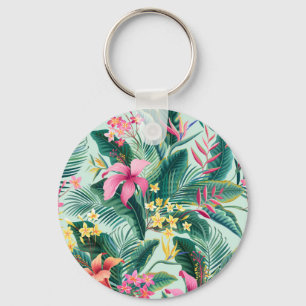 Tropische Hibiscus: naadloos bloemenpatroon Sleutelhanger