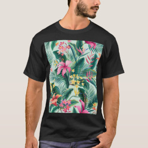 Tropische Hibiscus: naadloos bloemenpatroon T-shirt