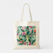 Tropische Hibiscus: naadloos bloemenpatroon Tote Bag (Achterkant)