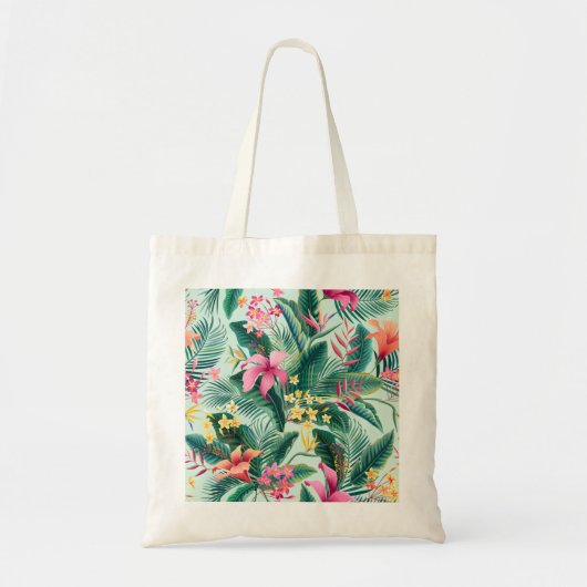 Tropische Hibiscus: naadloos bloemenpatroon Tote Bag (Voorkant)