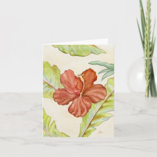 Tropische Hibiscus Notecard Kaart (Voorkant)