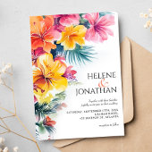 Tropische Hibiscus Ocean Beach bestemming bruiloft Kaart