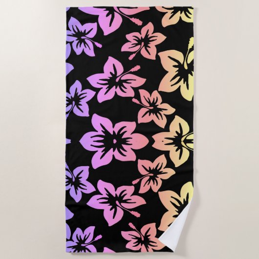 Tropische Hibiscus | Ombre Beach Towel Strandlaken (Voorkant)