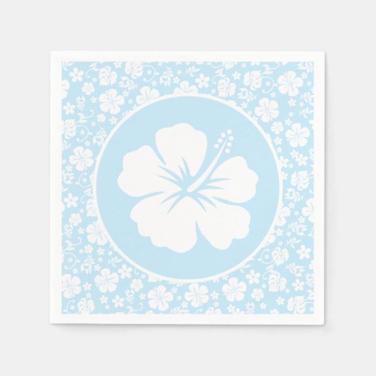 Tropische hibiscus op blauw servet (Voorkant)