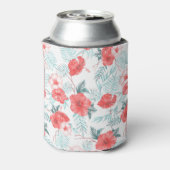 Tropische Hibiscus Palm naadloze print Blikjeskoeler (Blikje Achterkant)