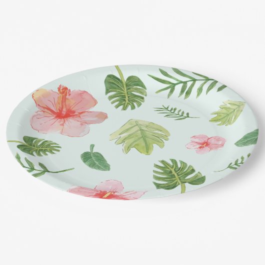 Tropische Hibiscus Papieren Bordje (Gekanteld)