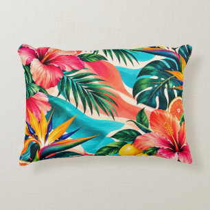 Tropische Hibiscus Paradijs Botanische Kunst Accent Kussen