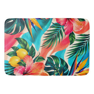 Tropische Hibiscus Paradijs Botanische Kunst Badmat