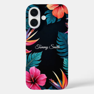 Tropische Hibiscus & Paradijsvogel Floral Design iPhone 16 Hoesje