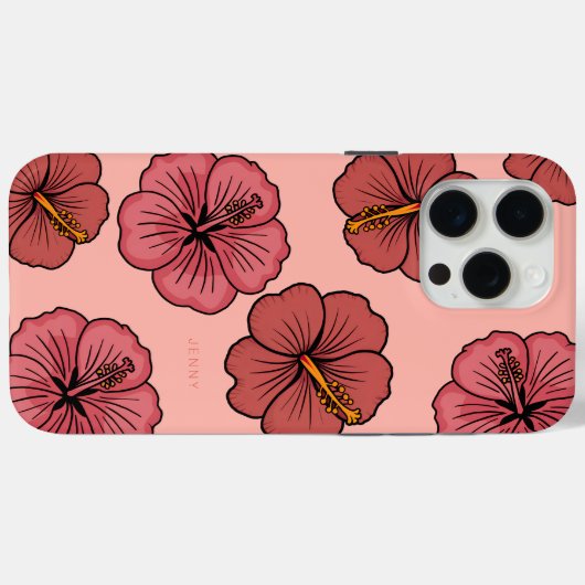 Tropische hibiscus patroon gepersonaliseerde iPhon Case-Mate iPhone Case (Achterkant (horizontaal))