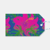 Tropische Hibiscus Philodendron Cadeaulabel (Voorkant (Horizontaal))