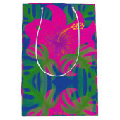 Tropische Hibiscus Philodendron Medium Cadeauzakje (Voorkant)