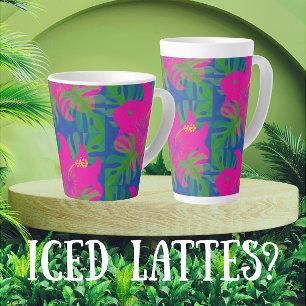 Tropische Hibiscus Philodendron Tropisch Latte Mok
