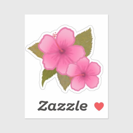 TROPISCHE HIBISCUS PINKSTROOM STICKER (Vel)