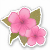 TROPISCHE HIBISCUS PINKSTROOM STICKER (Voorkant)