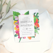 Tropische hibiscus, Plumeria & Palm | Datum opslaa Aankondigingskaart