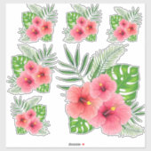 Tropische Hibiscus-regelingen Sticker (Vel)