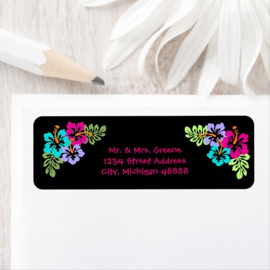 Tropische Hibiscus - Return Address Label (Insitu)