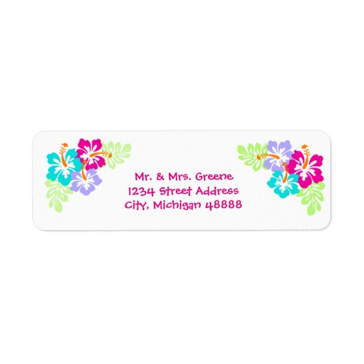 Tropische Hibiscus - Return Address Label (Voorkant)