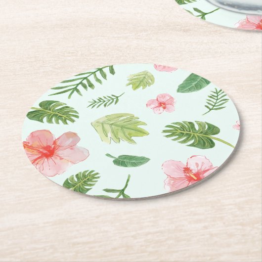 Tropische Hibiscus Ronde Kartonnen Onderzetter (Gebogen)