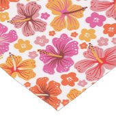 Tropische hibiscus - roze & sinaasappel korte tafelloper (Hoek)