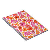 Tropische hibiscus - roze & sinaasappel notitieboek (Rechterzijde)