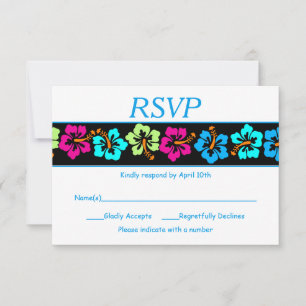 Tropische Hibiscus - RSVP kaart