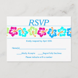 Tropische Hibiscus - RSVP-kaart RSVP Kaartje