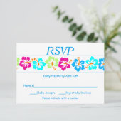 Tropische Hibiscus - RSVP-kaart RSVP Kaartje (Staand voorkant)