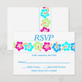 Tropische Hibiscus - RSVP-kaart RSVP Kaartje (Voorkant / Achterkant)