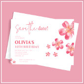 Tropische Hibiscus Save the Date Verjaardag Kaart