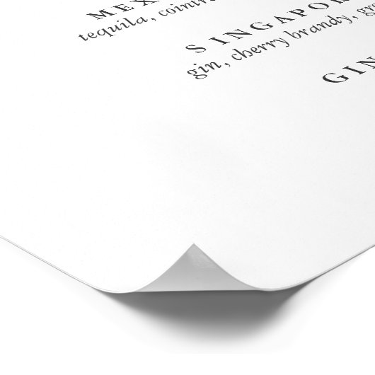 Tropische Hibiscus | Signature Cocktail Menu Sign. Poster (Hoek)