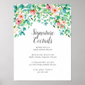 Tropische Hibiscus | Signature Cocktail Menu Sign. Poster (Voorkant)