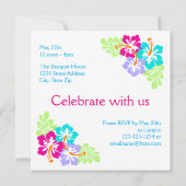 Tropische Hibiscus - Squre bruiloft Aankondiging (Achterkant)