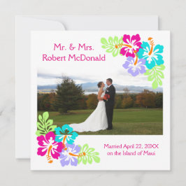 Tropische Hibiscus - Squre bruiloft Aankondiging