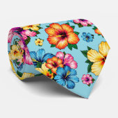 Tropische Hibiscus Stropdas (Opgerold)