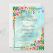 Tropische Hibiscus Summer Birthday Party Kaart (Voorkant)