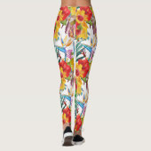 Tropische Hibiscus Summer Pattern Leggings (Achterkant)