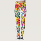 Tropische Hibiscus Summer Pattern Leggings (Voorkant)