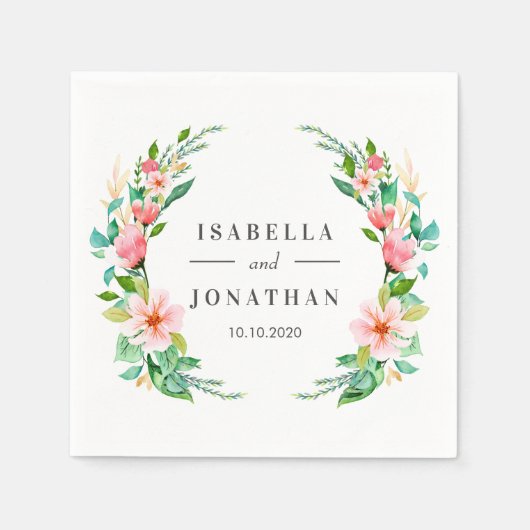 Tropische Hibiscus | Tropisch bruiloftsmodel Servet (Voorkant)